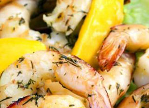 Salade de gambas a la mangue